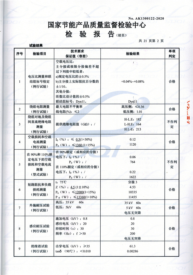 高低压试验报告-S11-1250开远开远开远油浸式变压器-2.jpg